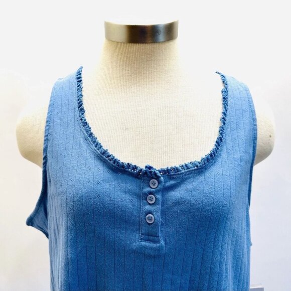 NWT SO GOODS FOR LIFE Juniors Sleeveless Pullover Hensley Neck Blue Shirt XXL - Picture 2 of 9